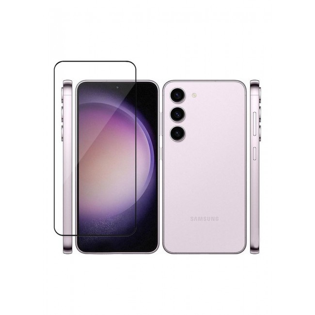 MARGOUN Tempered Glass 9H Anti-Scratch Shatterproof HD Edge to Edge Full Coverage Film 6.1 inch for Samsung Galaxy S23 Screen Protector Clear/Black