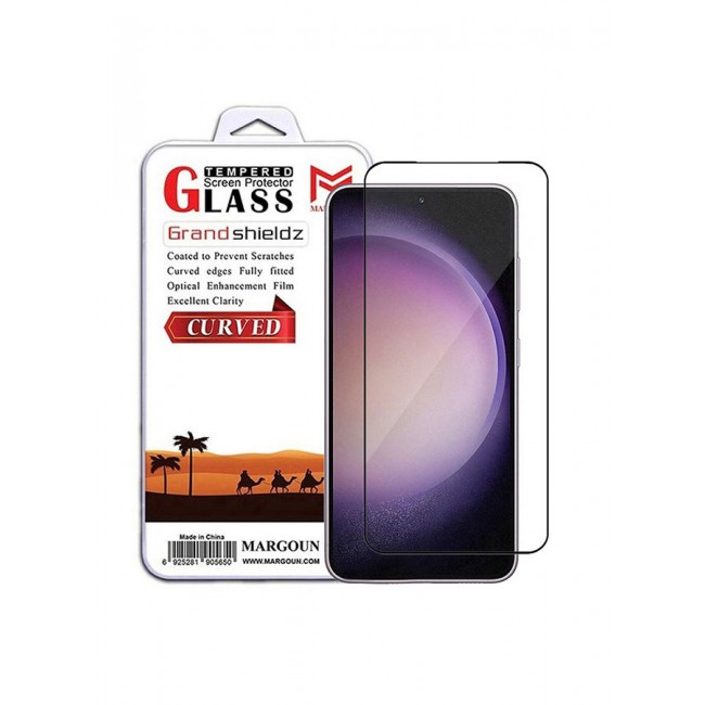 MARGOUN Tempered Glass 9H Anti-Scratch Shatterproof HD Edge to Edge Full Coverage Film 6.6 inch for Samsung Galaxy S23 Plus Screen Protector Clear/Black