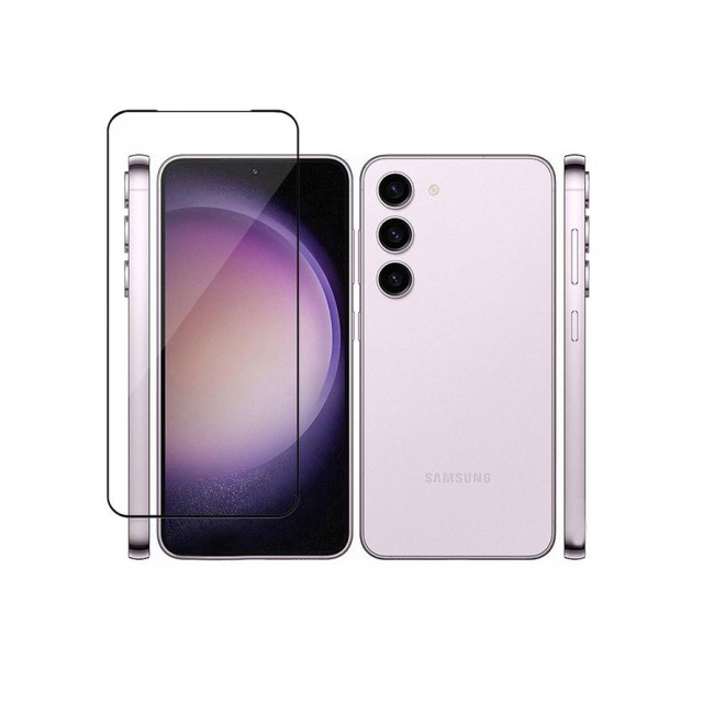 MARGOUN Tempered Glass 9H Anti-Scratch Shatterproof HD Edge to Edge Full Coverage Film 6.6 inch for Samsung Galaxy S23 Plus Screen Protector Clear/Black