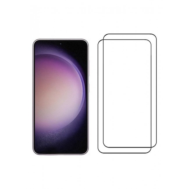 MARGOUN 2Pack for Samsung Galaxy S23 Screen Protector Tempered Glass 9H Anti-Scratch Shatterproof HD Edge to Edge Full Coverage Film 6.1 inch Clear/Black