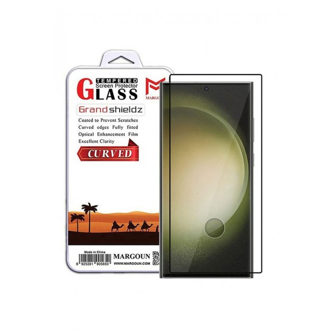 MARGOUN Samsung Galaxy S23 Ultra Screen Protector Tempered Glass 9H Anti-Scratch Shatterproof HD Curved Edge to Edge Full Coverage Film 6.8 inch Clear/Black