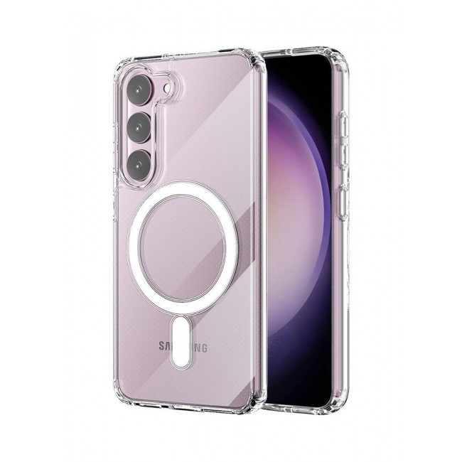 MARGOUN Clear Magnetic Case Compatible with MagSafe Wireless Charging Transparent Slim Cover for Samsung Galaxy S23 Clear