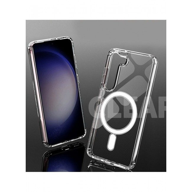 MARGOUN Clear Magnetic Case Compatible with MagSafe Wireless Charging Transparent Slim Cover for Samsung Galaxy S23 Clear
