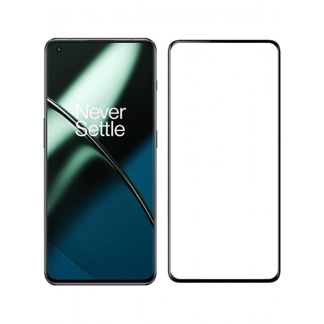 MARGOUN 2Pack for OnePlus 11 Screen Protector Tempered Glass 9H Anti-Scratch Shatterproof HD Curved Edge to Edge Full Coverage Film 6.7 inch Clear/Black