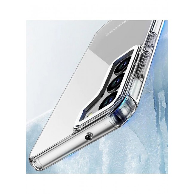 MARGOUN Samsung Galaxy S23 Plus Clear Case Shockproof Slim Anti-Yellow Hybid Hard PC+ TPU Cover Metal Camera Lens Frame Clear/White
