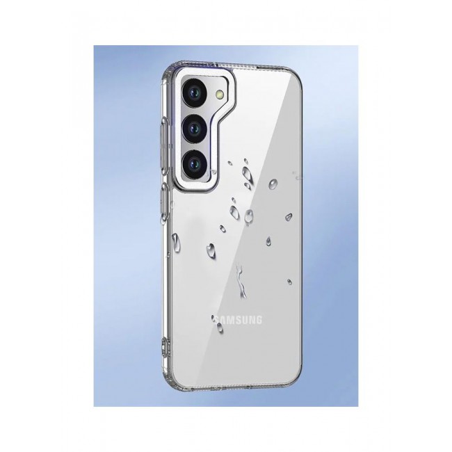 MARGOUN Samsung Galaxy S23 Plus Clear Case Shockproof Slim Anti-Yellow Hybid Hard PC+ TPU Cover Metal Camera Lens Frame Clear/White