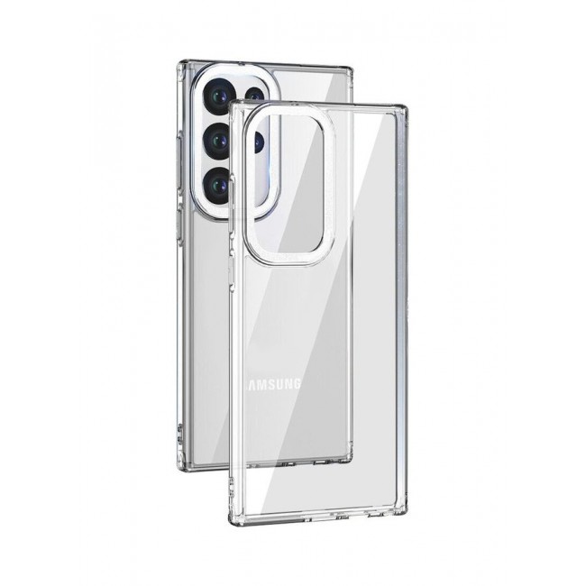 MARGOUN Samsung Galaxy S23 Ultra Clear Case Shockproof Slim Anti-Yellow Hybid Hard PC+ TPU Cover Metal Camera Lens Frame Clear/White