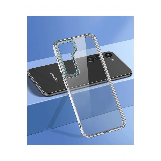 MARGOUN Samsung Galaxy S23 Plus Clear Case Shockproof Slim Anti-Yellow Hybid Hard PC+ TPU Cover Metal Camera Lens Frame Clear/Green