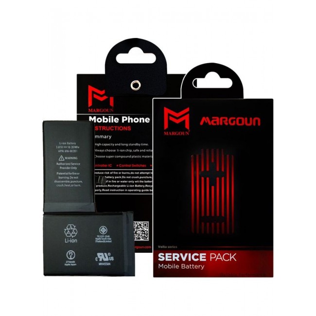 MARGOUN 2942 mAh iPhone X Battery Rechargeable Internal Replacement Battery Multicolor
