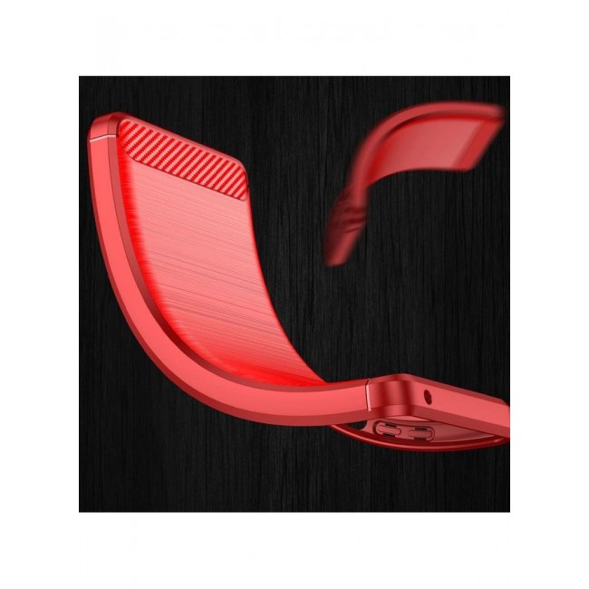 MARGOUN Google Pixel 7 Pro Case Slim Soft TPU Brushed Carbon Fiber Anti-Fingerprint Shockproof Cover Red Red