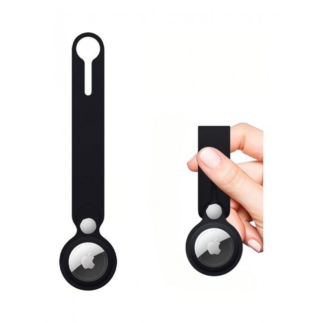 MARGOUN Airtag Case With Key Ring And Rubber Anti Drop Keychain Device Black