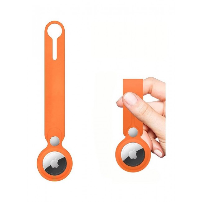 MARGOUN Airtag Case With Key Ring And Rubber Anti Drop Keychain Device Orange