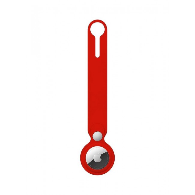 MARGOUN Airtag Case With Key Ring And Rubber Anti-Drop Keychain Device Red