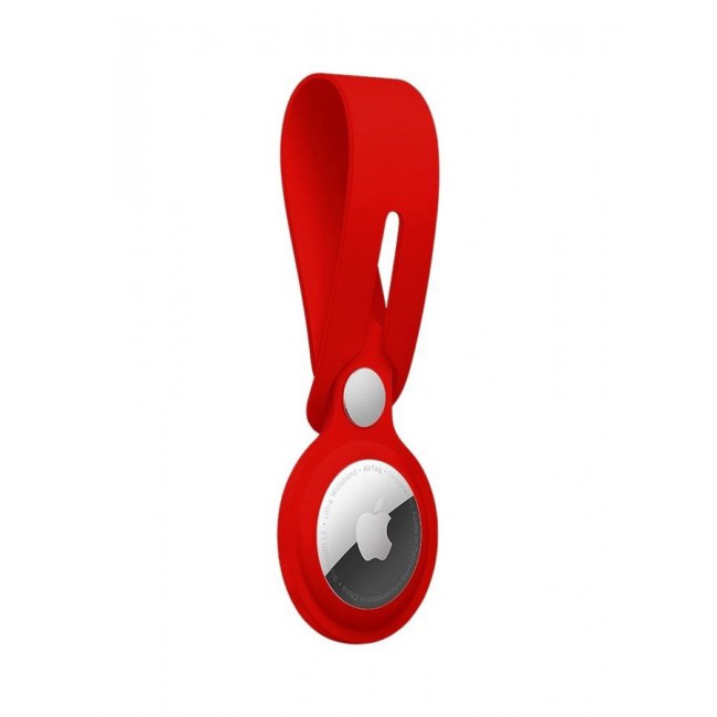 MARGOUN Airtag Case With Key Ring And Rubber Anti-Drop Keychain Device Red