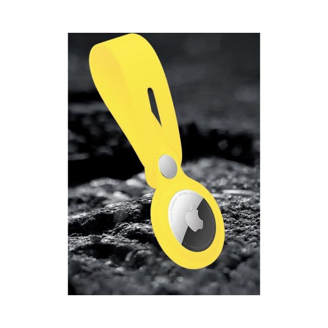 MARGOUN Airtag Case With Key Ring And Rubber Anti Drop Keychain Device Yellow