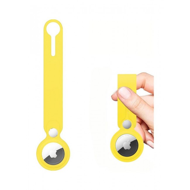 MARGOUN Airtag Case With Key Ring And Rubber Anti Drop Keychain Device Yellow