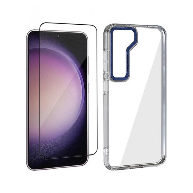 MARGOUN 2 Pack For Samsung Galaxy S23 Clear Case With Screen Protector Edge Clear