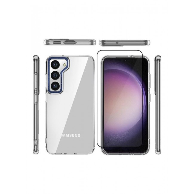 MARGOUN 2 Pack For Samsung Galaxy S23 Clear Case With Screen Protector Edge Clear