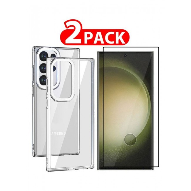 MARGOUN 2 Pack For Samsung Galaxy S23 Ultra Case With Screen Protector Clear