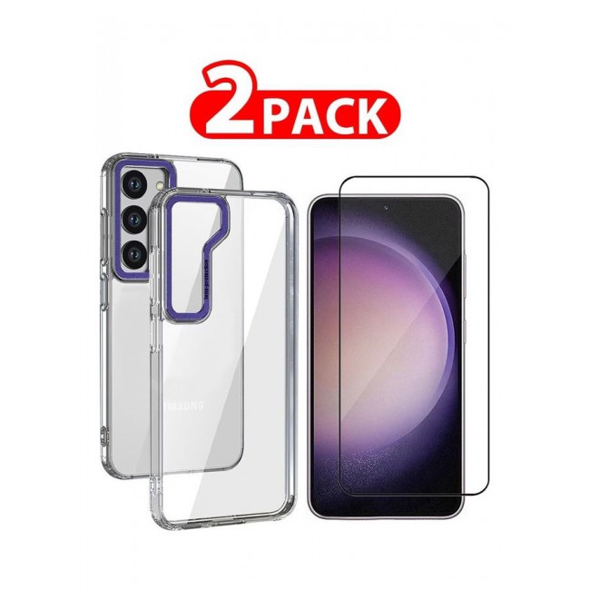 MARGOUN 2 Pack For Samsung Galaxy S23 Clear Case With Screen Protector Clear