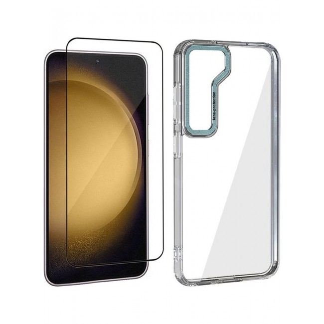 MARGOUN 2 Pack For Samsung Galaxy S23 Plus Clear Case With Screen Protector Edge Clear