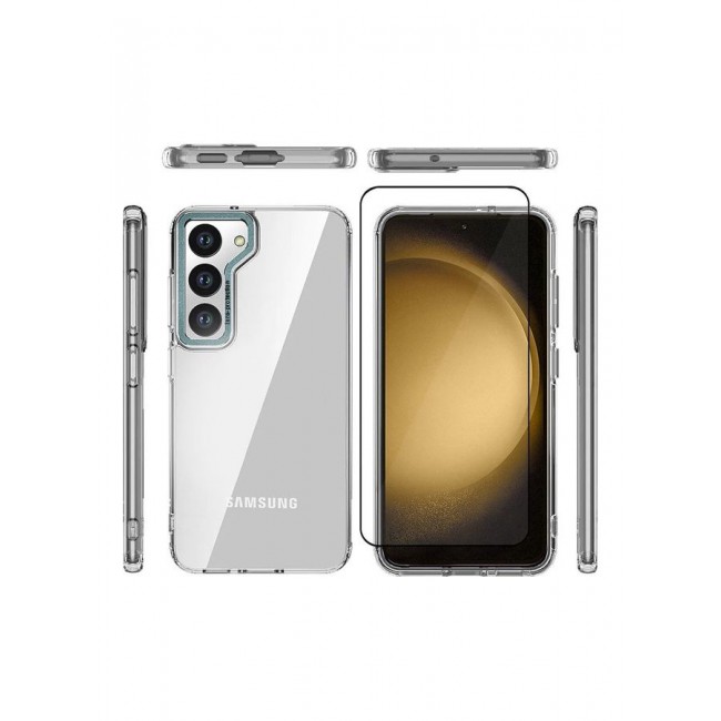 MARGOUN 2 Pack For Samsung Galaxy S23 Plus Clear Case With Screen Protector Edge Clear