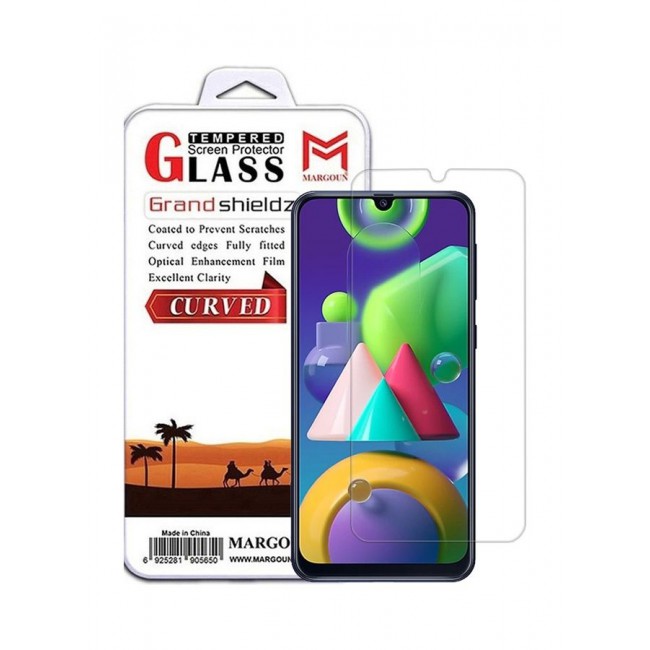 MARGOUN Samsung Galaxy M21 Screen Protector Tempered Glass Full Glue Back Clear