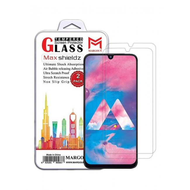MARGOUN 2 Pack For Samsung Galaxy A30 Screen Protector Tempered Glass Full Glue Back Clear