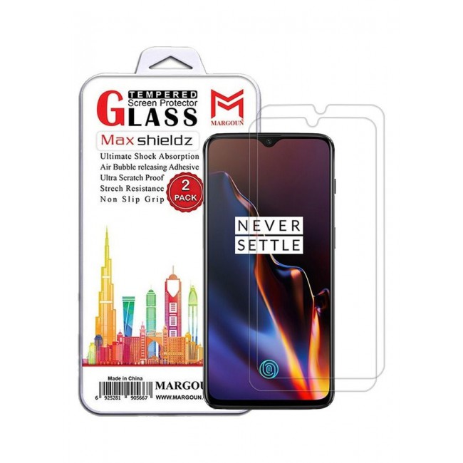 MARGOUN 2 Pack For OnePlus 6T Screen Protector Tempered Glass Full Glue Back Clear