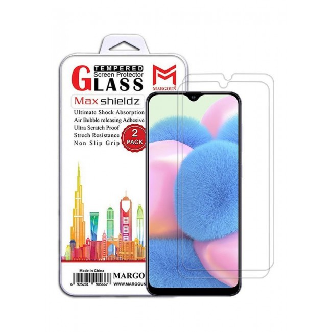 MARGOUN 2 Pack For Samsung Galaxy A30s Screen Protector Tempered Glass Full Glue Back Clear