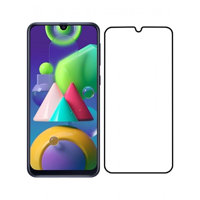 MARGOUN Samsung Galaxy M21 Screen Protector 3D Tempered Glass Full Glue Back Black Edge