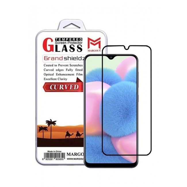 MARGOUN Samsung Galaxy A30s Screen Protector 3D Tempered Glass Full Glue Back Black Edge