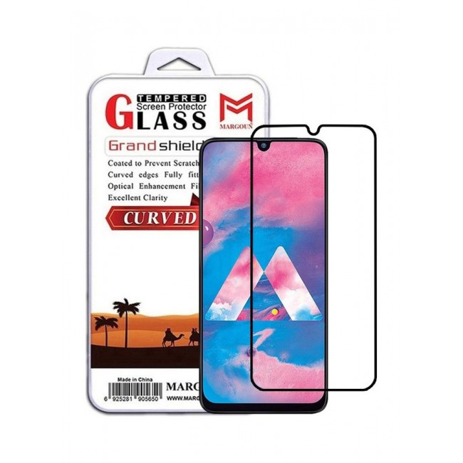 MARGOUN Samsung Galaxy A30 Screen Protector 3D Tempered Glass Full Glue Back Black Edge