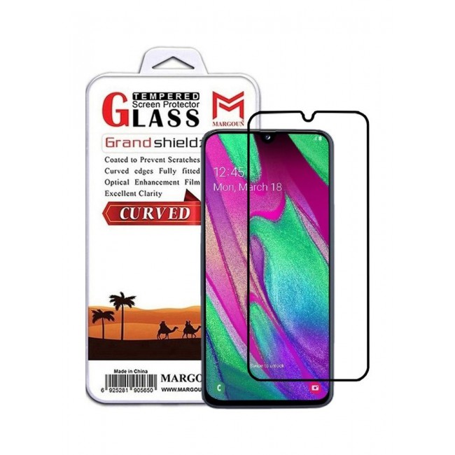 MARGOUN Samsung Galaxy A40s Screen Protector 3D Tempered Glass Full Glue Back Black Edge
