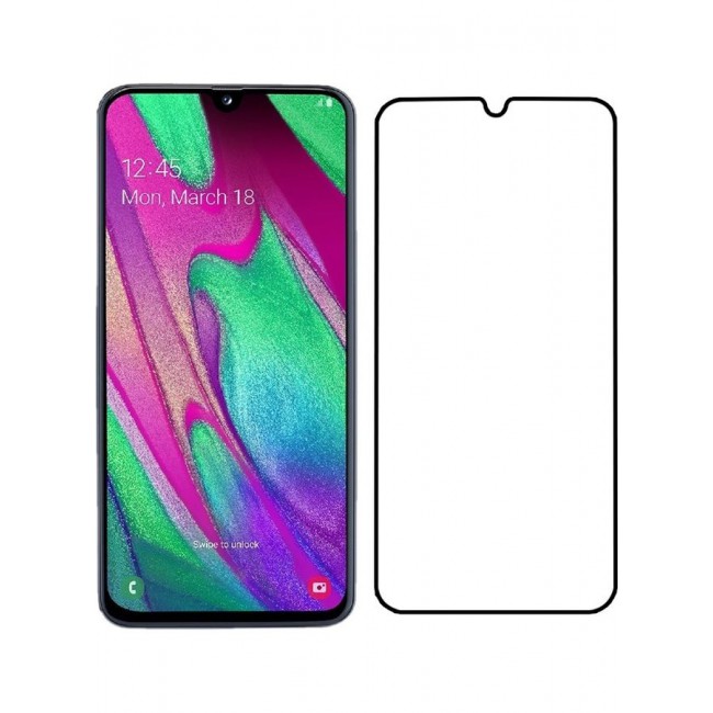 MARGOUN Samsung Galaxy A40s Screen Protector 3D Tempered Glass Full Glue Back Black Edge