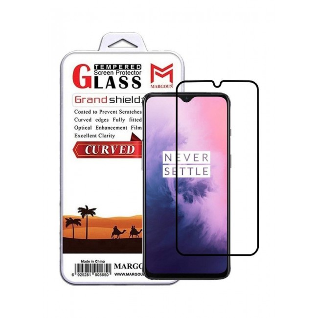 MARGOUN OnePlus 7 Screen Protector 3D Tempered Glass Full Glue Back Black Edge