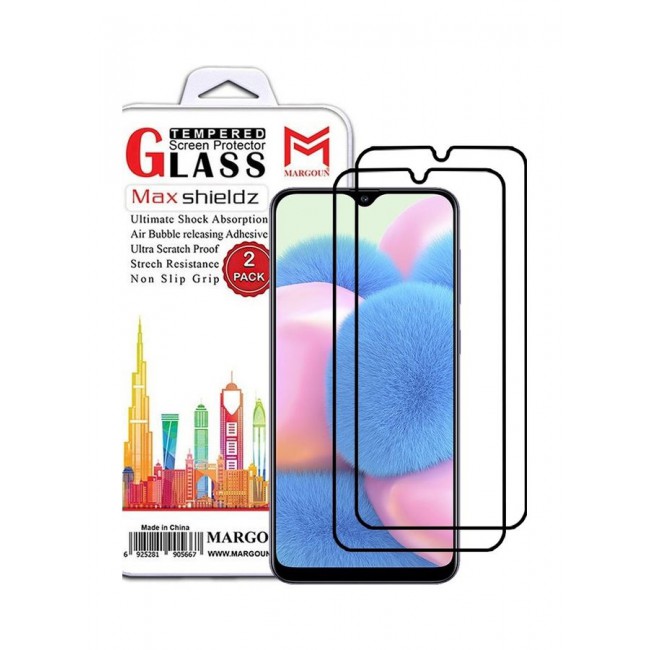 MARGOUN 2 Pack For Samsung Galaxy A30s Screen Protector 3D Tempered Glass Full Glue Back Clear