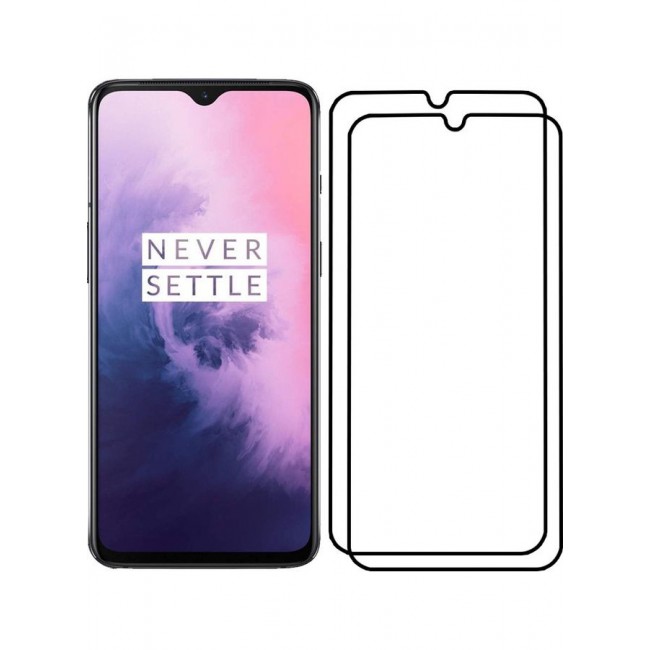MARGOUN 2 Pack For OnePlus 7 Screen Protector 3D Tempered Glass Full Glue Back Black Edge