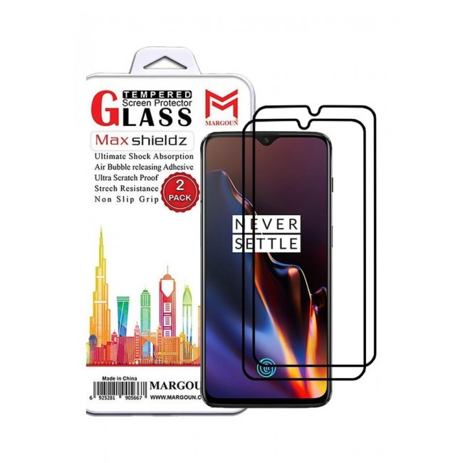 MARGOUN 2 Pack For OnePlus 6T Screen Protector 3D Tempered Glass Full Glue Back Clear
