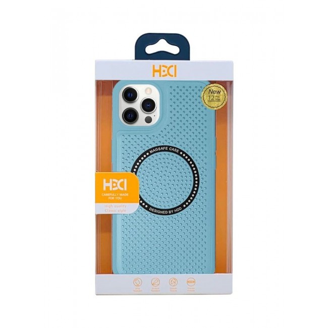 MARGOUN iPhone 12 Pro Max Leather Case MagSafe HDD Back Cover Sky Blue