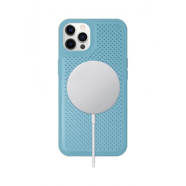 MARGOUN iPhone 12 Pro Max Leather Case MagSafe HDD Back Cover Sky Blue