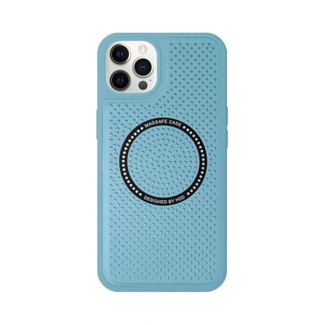 MARGOUN iPhone 12 Pro Max Leather Case MagSafe HDD Back Cover Sky Blue
