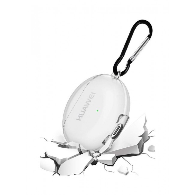 MARGOUN Huawei 4i Freebuds Case Earbuds Soft TPU Protective Crystal Clear Transparent Case Cover With Key Ring Clear