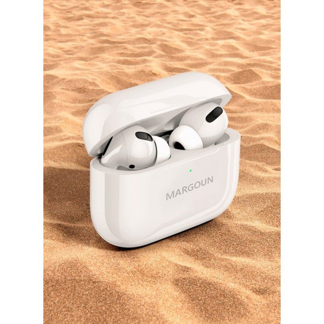MARGOUN Pro (2nd Generation) Wireless Ear Buds With USB-C Charging Active Noise Cancelling Bluetooth Headphones White