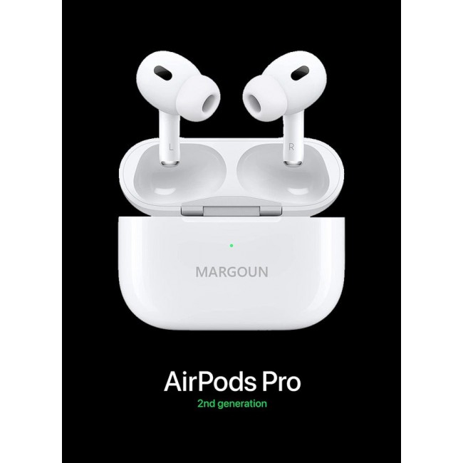 MARGOUN Pro 2 Wireless Earbuds Active Noise Cancelling Headphones Wireless Bluetooth 5.2 With Microphone Charging Case 30H Playtime In-Ear Hi-Fi Stereo Waterproof Headsets White