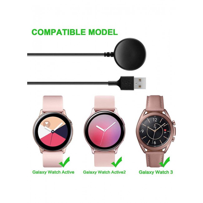MARGOUN 2 Packs For Wireless Charging Cable Dock Stand For Galaxy Watch Compatible With Samsung Galaxy Watch 3/Active/Active 2 Charger Dock Black