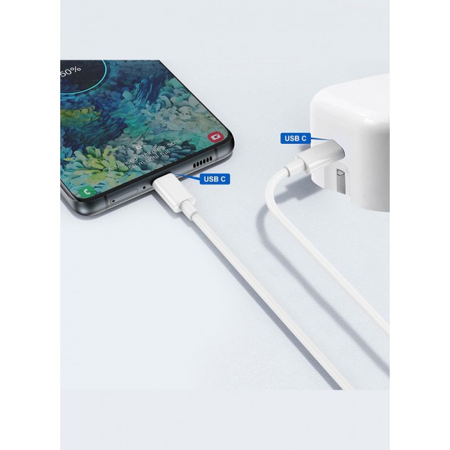 MARGOUN iPhone 15 Pro Fast Charger USB C Plug Adaptor UK Wall Plug With 2M Cable 20W USB C Fast iPhone Charger White