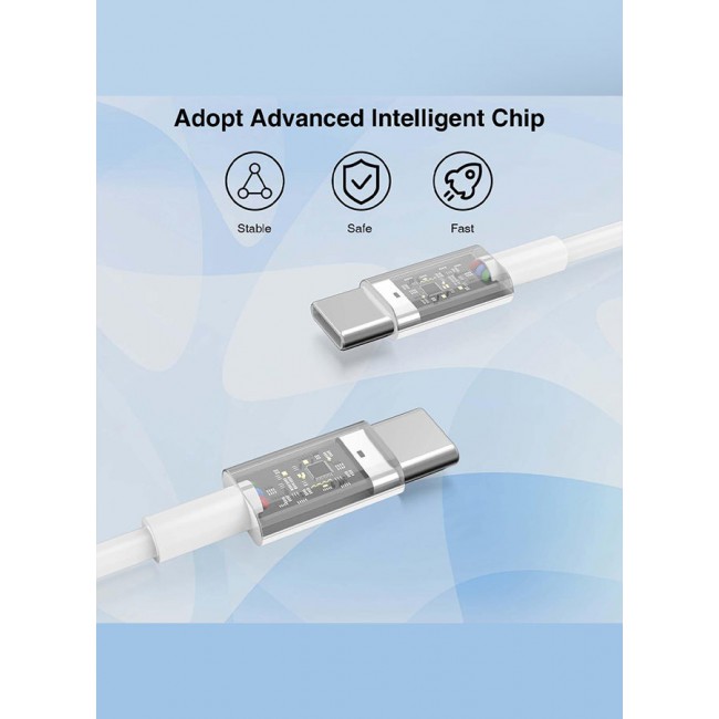 MARGOUN iPhone 15 Fast Charger USB C Plug Adaptor UK Wall Plug With 1M Cable 20W USB C Fast Charger White