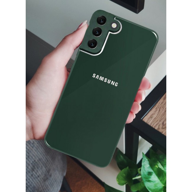 MARGOUN Samsung Galaxy S22 Electroplated Hard Glossy Case Camera Protection Shockproof Anti Fall Case Green