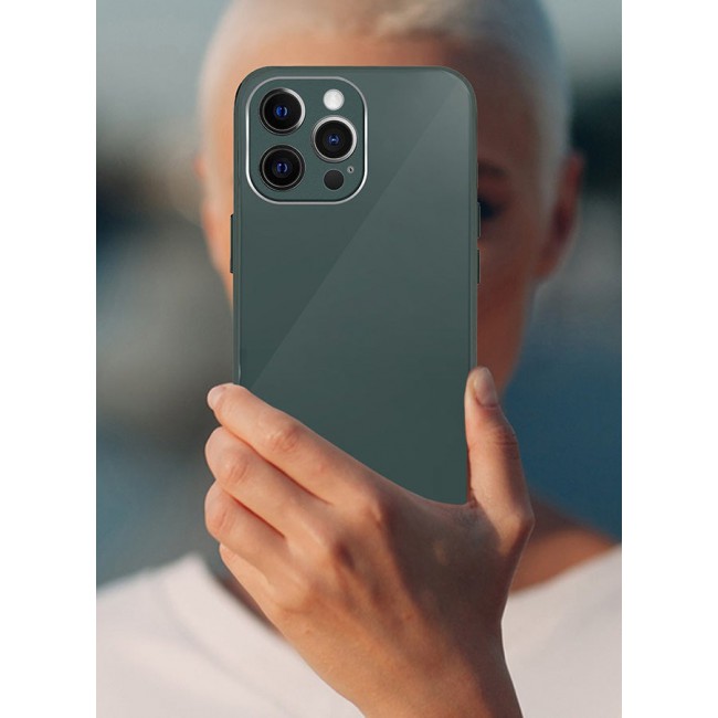 MARGOUN Electroplated Case Cover for Apple iPhone 13 Pro Max Hard Glossy Case Camera Protection Shockproof Anti Fall Case - Green